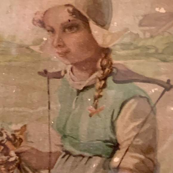 Vintage Metal Oval Picture From Holland 8/12 Inch - Picture 4 of 14